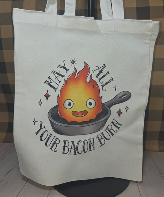 Flame Heart Canvas Tote