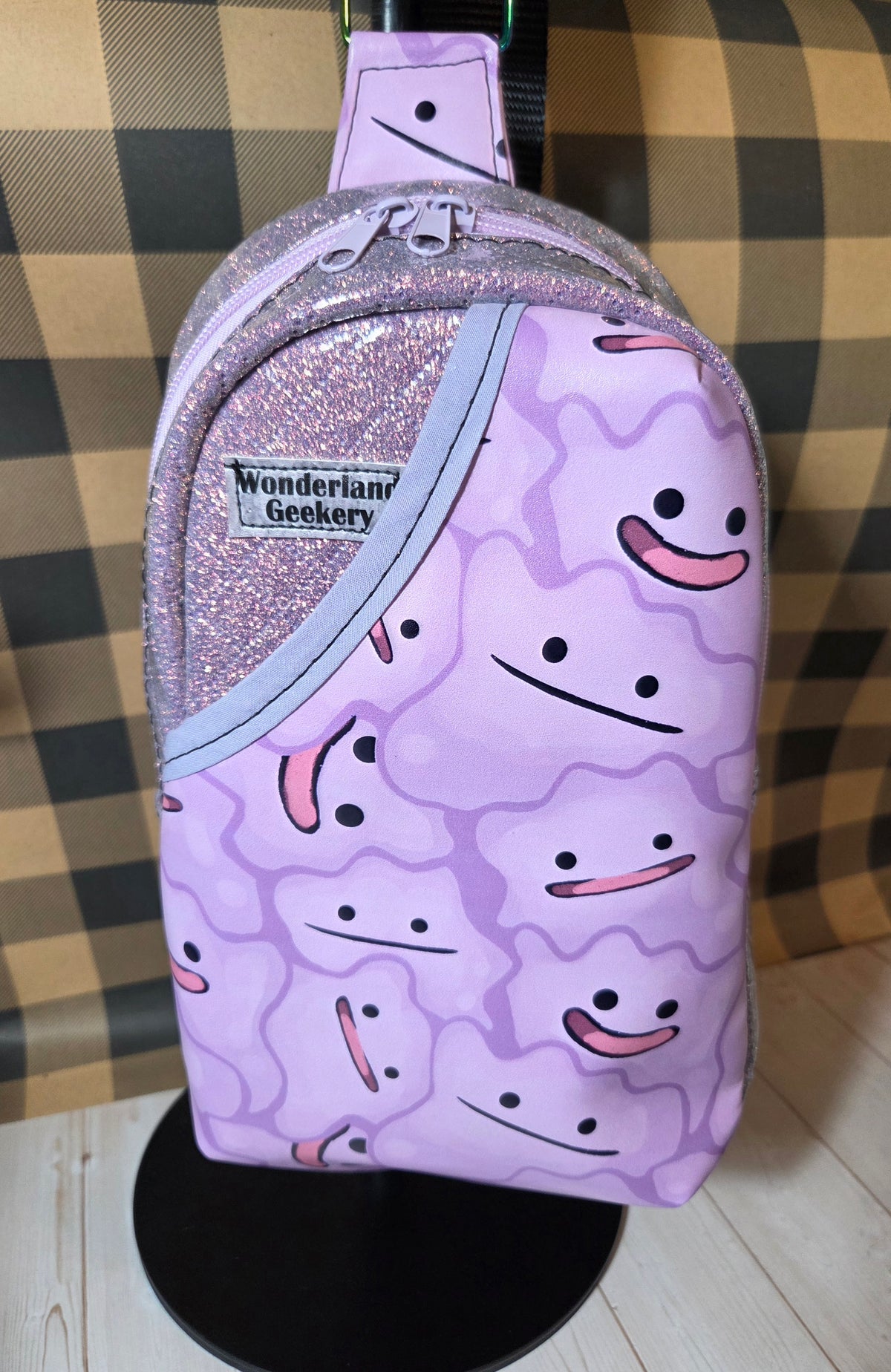 Pink Blob Quilted Sling Bag