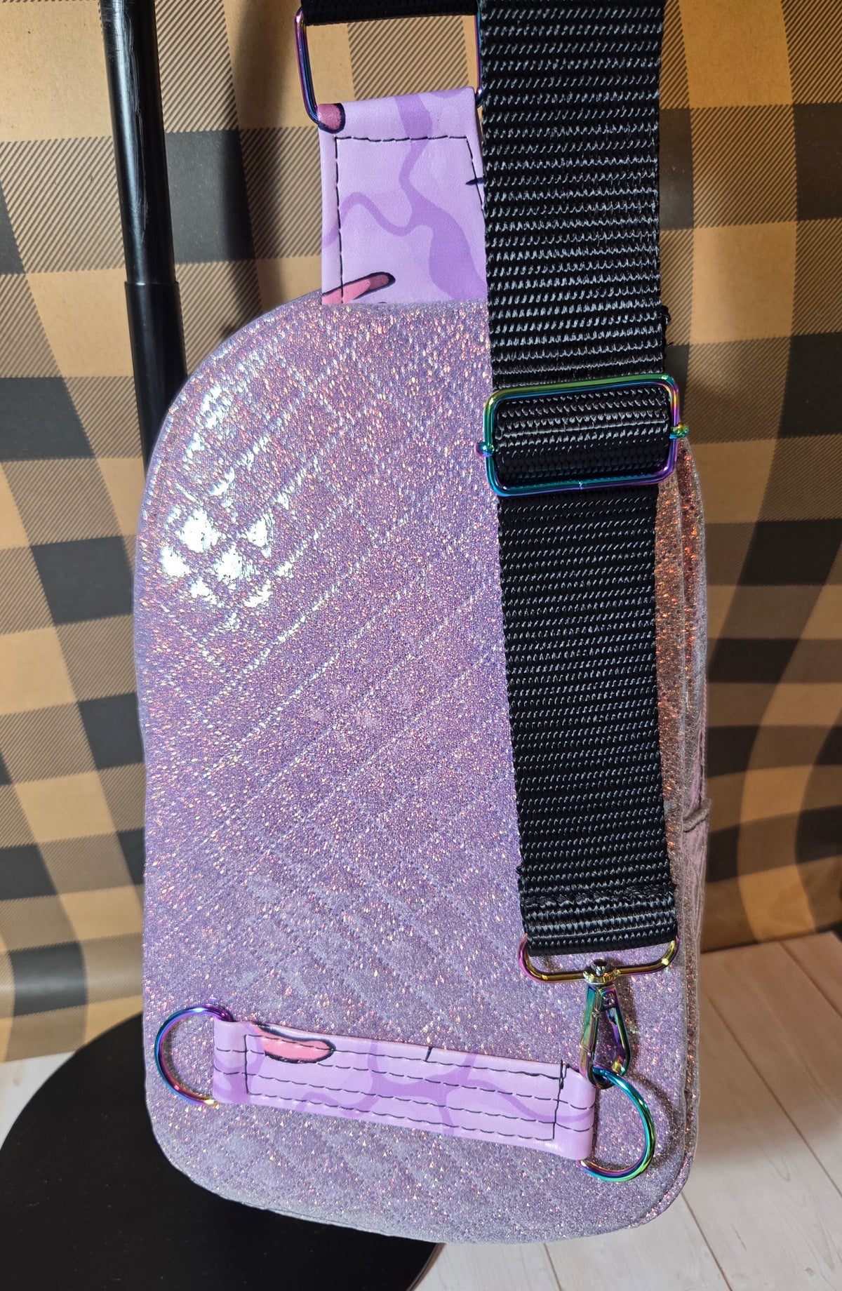 Pink Blob Quilted Sling Bag