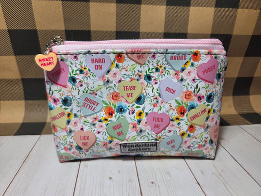 Naughty Candy Hearts Mini Pouch